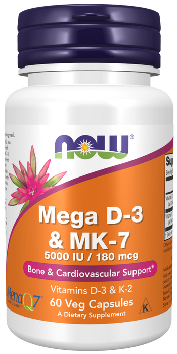 NOW Foods Mega D3 & MK7 120 caps - Vitamins & Minerals at MySupplementShop by NOW Foods