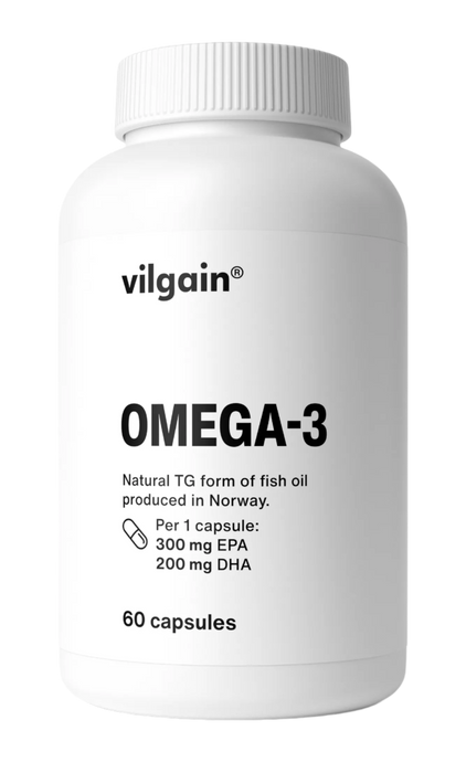 Vilgain Omega 3 60 Caps â Premium Fish Oil for Brain, Heart, and Eye Health