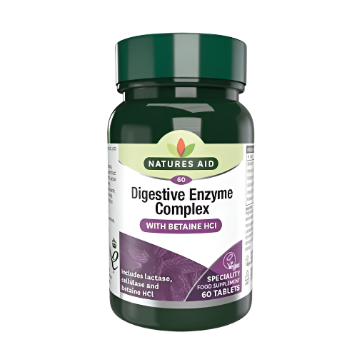 Natures Aid Digestive Enzyme Complex with Betaine Hydrochloride Vegan 60 Tablets