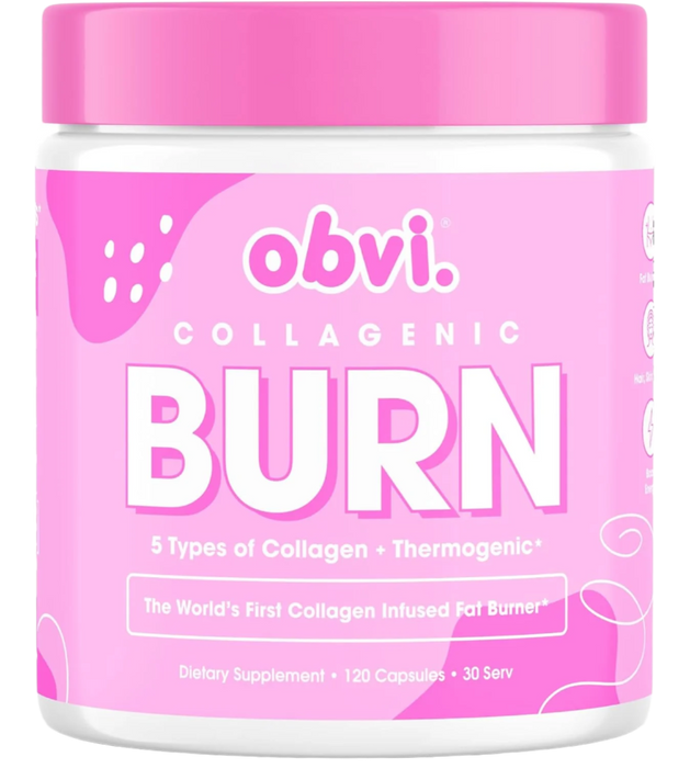 Obvi Collagenic Burn - Collagen-Infused Metabolism & Weight Support Supplement, 120 Capsules