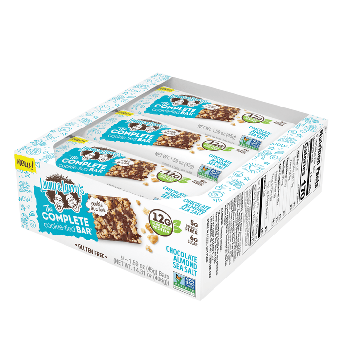 Lenny & Larry's COMPLETE cookie-fied BARĀ® 9x45g Chocolate Almond Sea Salt - Supplements at MySupplementShop by Lenny & Larrys