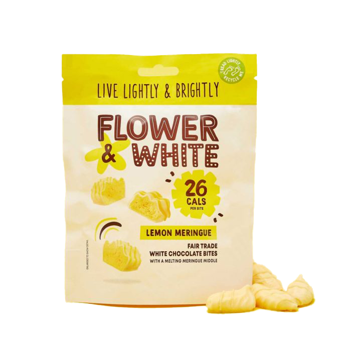 Flower & White Lemon Baiser Fairtrade Chocolate Bites 75g