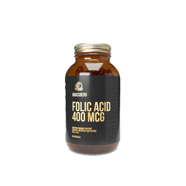 Grassberg Folic Acid, 400mcg - 60 caps