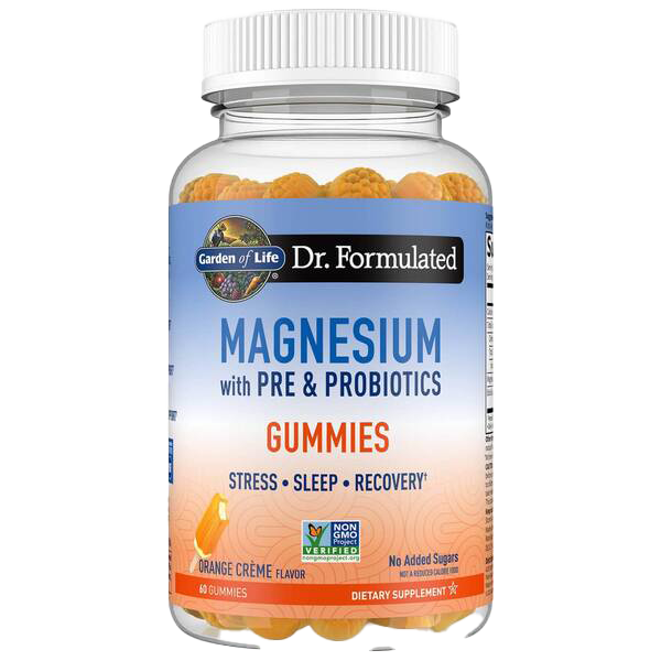 Garden of Life Dr. Magnésium formulé avec pré et probiotiques Gummies Orange CrÚme 60 gummies