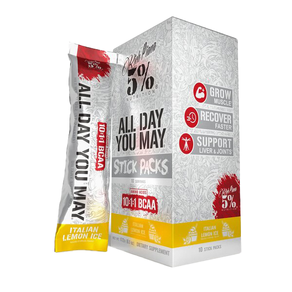5% Nutrition AllDayYouMay - Legendary Series Stick Packs, Italian Lemon Ice - 10 x 17g