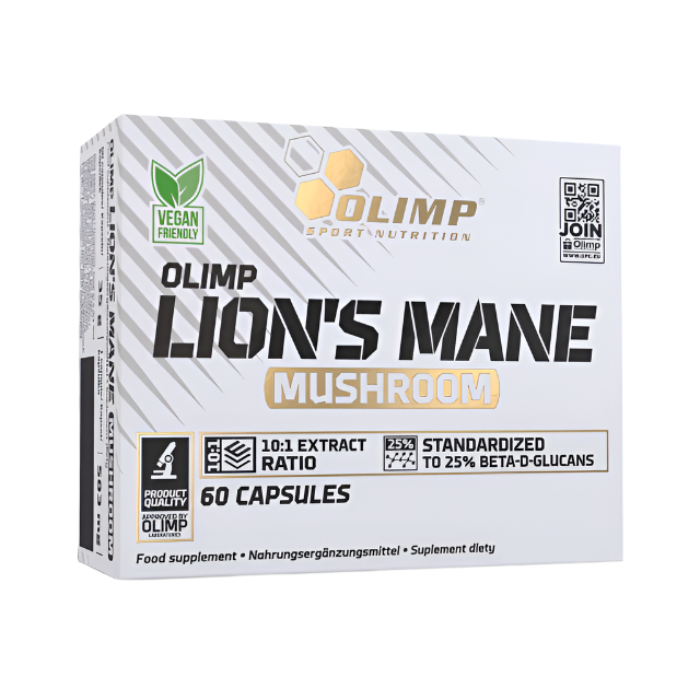 Olimp Lion's Mane Mushroom Capsules ā Premium Cognitive and Nervous System Support 60 Caosules