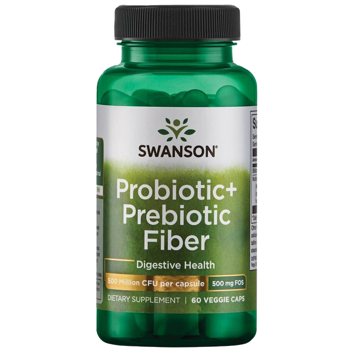 Swanson Probiotic+ Prebiotic Fiber 500 Million CFU 60 Veggie Capsules