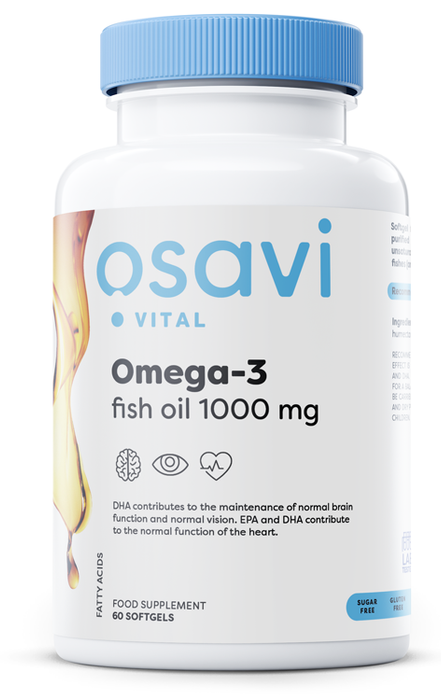 Osavi Omega3 Fish Oil Molecularly Distilled 1000mg 60 softgels - Health and Wellbeing at MySupplementShop by Osavi