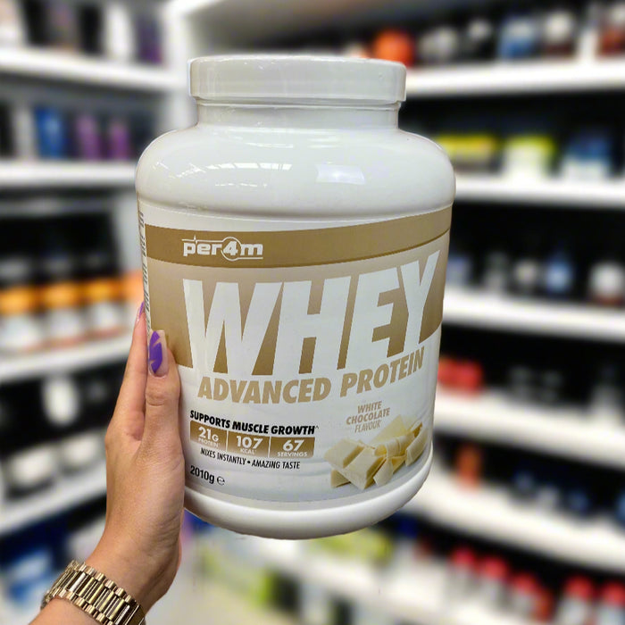PER4M Whey Protein Powder 2.1kg - 67 Servings | 21g Protein per Serving, Zero Sugar, Gluten-Free