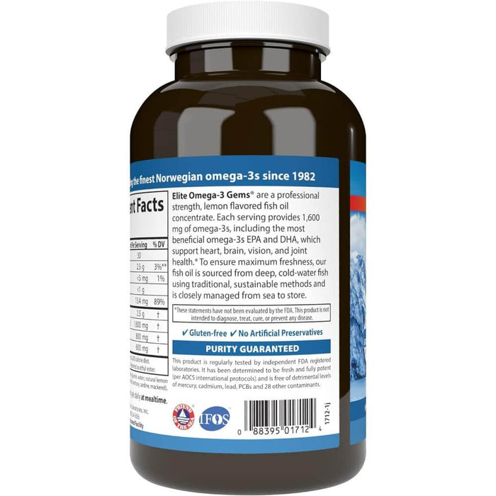 Carlson Lab Elite Omega-3 Gems 1,600mg 180 Softgels - Brain & Memory at MySupplementShop by Carlson Labs