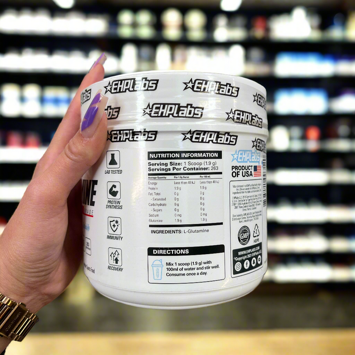 EHP Labs Glutamine 500g Unflavoured 100 Servings