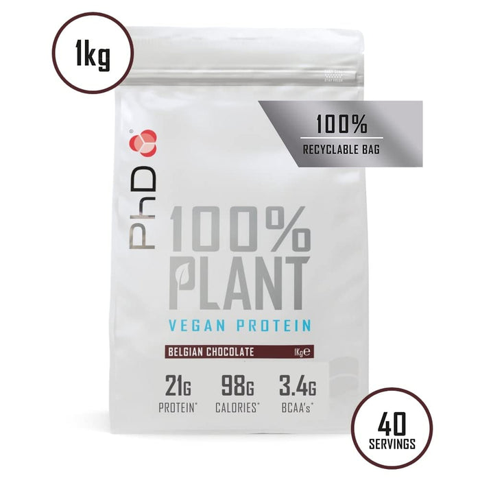 PhD 100% Plant, Belgian Chocolate 1000g - Protein at MySupplementShop by PhD