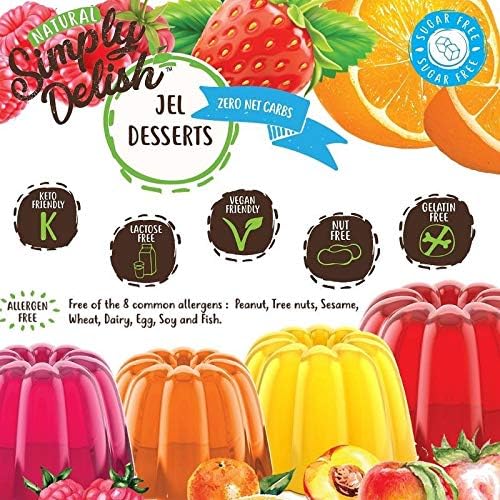 Simply Delish Sugar-Free Natural Jelly Dessert - Vegan, Gluten, and Fat-Free 20g