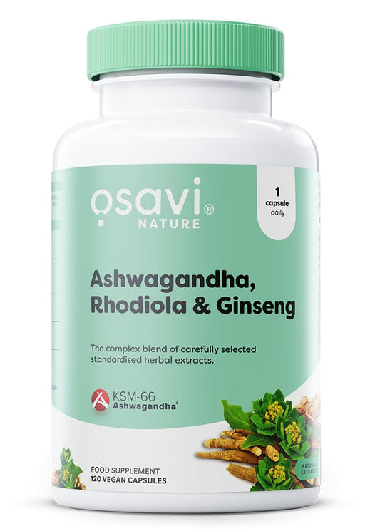 Ashwagandha + Rhodiola & Ginseng - 120 vegan capsules - Health and Wellbeing at MySupplementShop by Osavi