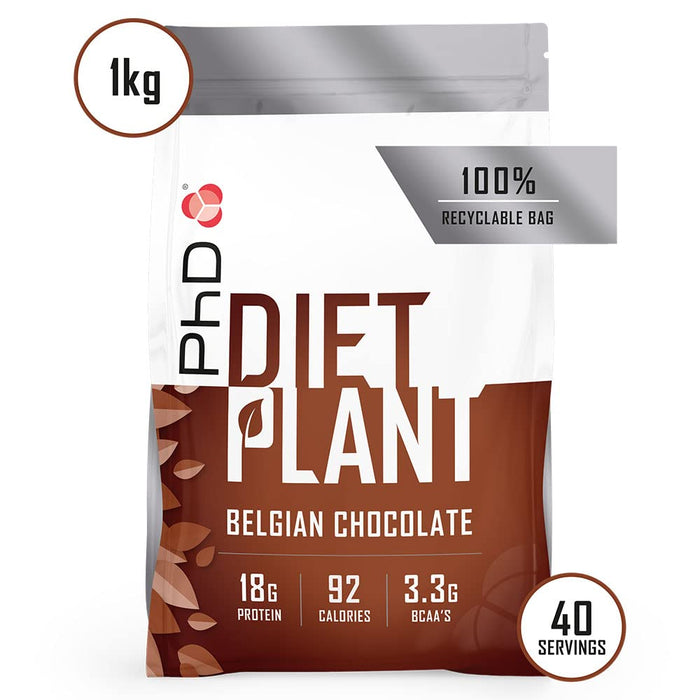 PhD Diet Plant, Belgian Chocolate 1000g - Protein at MySupplementShop by PhD