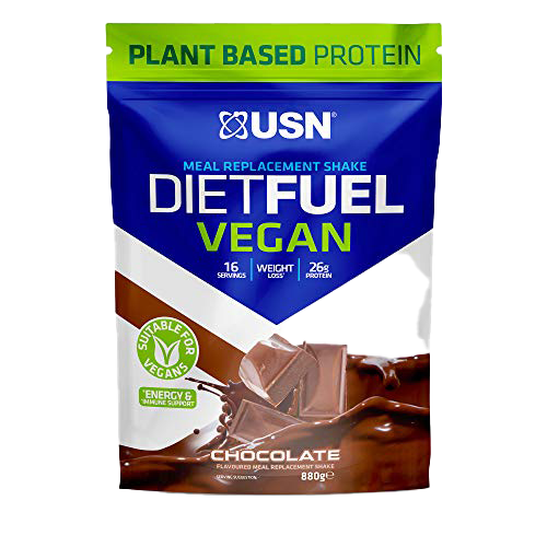 USN Diet Fuel Vegan Chocolate 880g: Dairy Free Vegan Meal Replacement Shake & Vegan Protein Powders