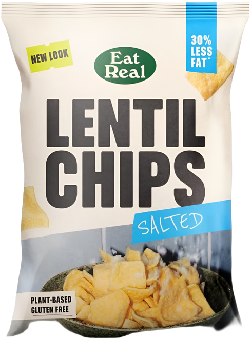 Eat Real Lentil Chips 10 x 95g – Plant-Based, Gluten-Free, and 30% Less Fat | Delicious & Crunchy Snacks