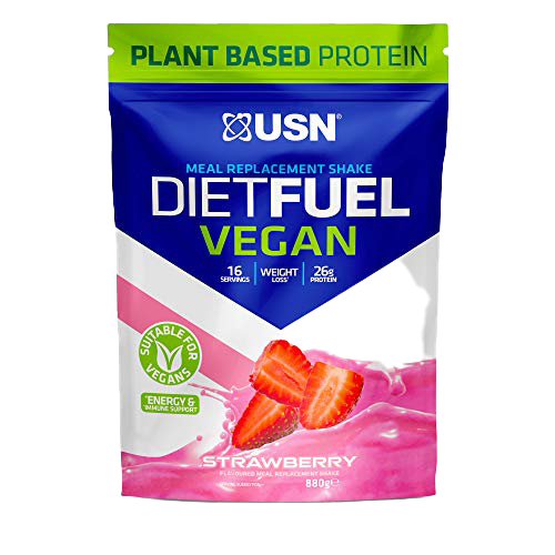 USN Diet Fuel Vegan Strawberry 880g: Dairy Free Vegan Meal Replacement Shake & Vegan Protein Powders