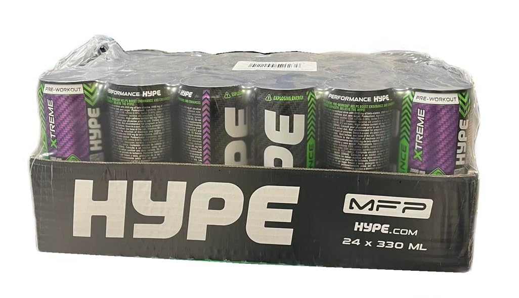 Hype Hype Xtreme Pre-Workout 24 x 330 ml. - Beta-Alanine at MySupplementShop by Hype