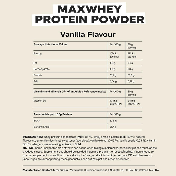 Maxi Nutrition Whey Powders 420g, 14 Servings