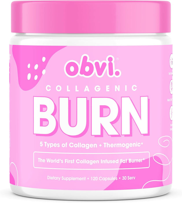 Obvi Collagenic Burn - Collagen-Infused Metabolism & Weight Support Supplement, 120 Capsules