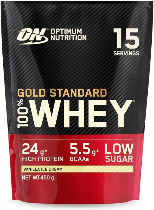 Optimum Nutrition Gold Standard 100% Whey 465g (15 Servings) - Vanilla Ice Cream - Whey Protein at MySupplementShop by Optimum Nutrition