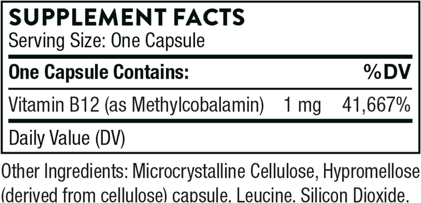 Thorne Research Vitamin B12 60 Capsules - Vitamin at MySupplementShop by Thorne Research