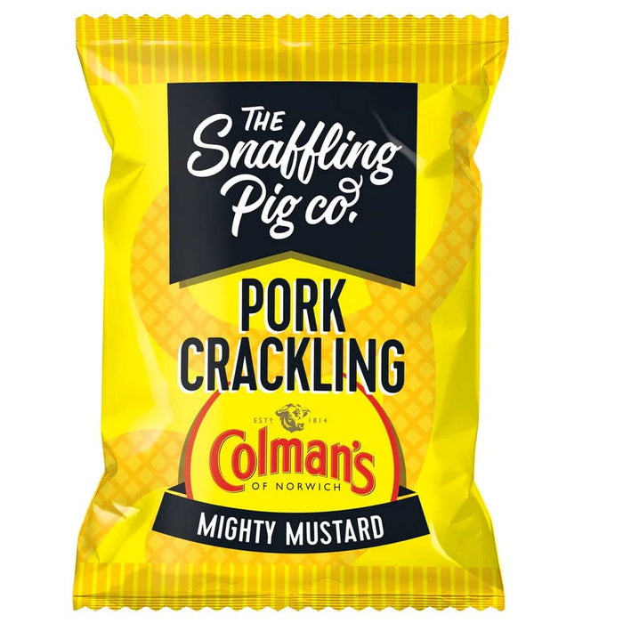 Snaffling Pig Pork Crackling 12x40g -Mighty mustard - Mighty Mustard - Pork Rinds at MySupplementShop by The Snaffling Pig Co