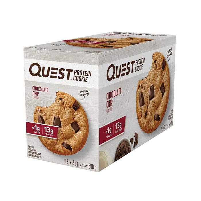 Quest Quest Protein Cookie 12x50g Chocolate Chip - Sports Nutrition at MySupplementShop by Quest Nutrition