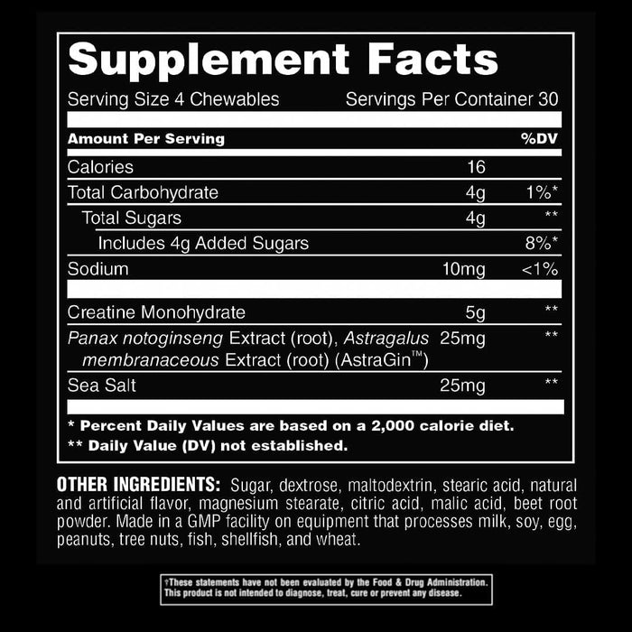 Animal Creatine Chews Fruit Punch Flavour, 120 chewable tablets - Creatine Chews at MySupplementShop by Animal