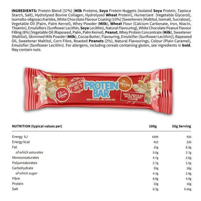 Mountain Joes Protein Bar 12x55g - High Protein at MySupplementShop by Mountain Joes