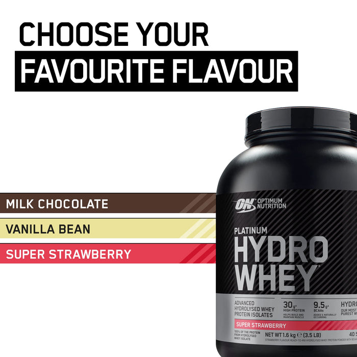 Optimum Nutrition Platinum Hydrowhey Super Strawberry 1600g - Protein at MySupplementShop by Optimum Nutrition