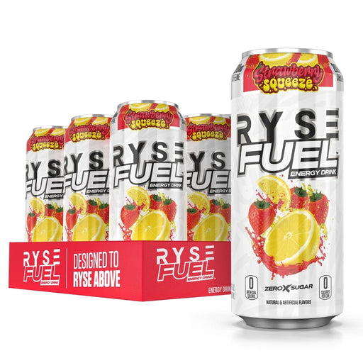 RYSE Fuel Energy Drink, Strawberry Squeeze 12 x 473 ml - Sports Supplements at MySupplementShop by RYSE