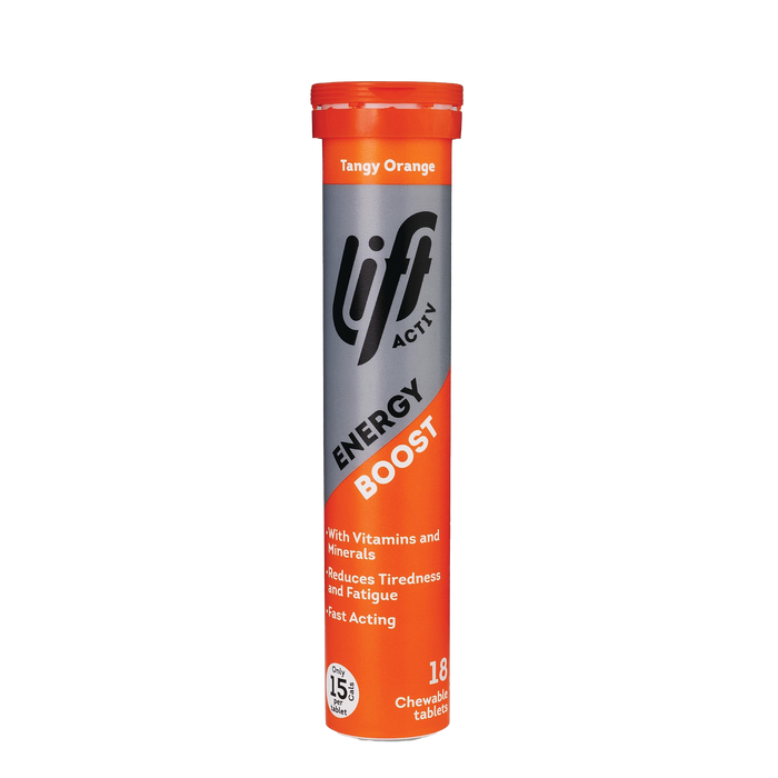 Lift Activ Tangy Orange Energy Boost Chewable 18 Tablets
