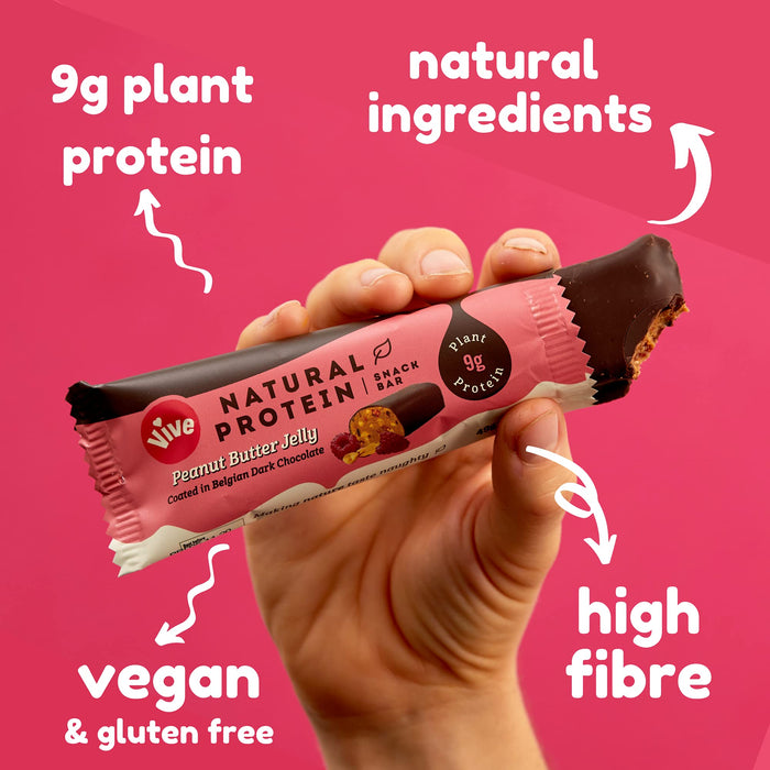 Vive Natural Protein Snack Bar 12x49g - Peanut Butter Jelly - Protein Bars at MySupplementShop by Vive Natural