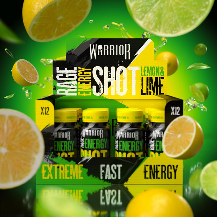 Rage Energy Shot, Lemon & Lime - 12 x 60 ml. - Pre & Post Workout at MySupplementShop by Warrior