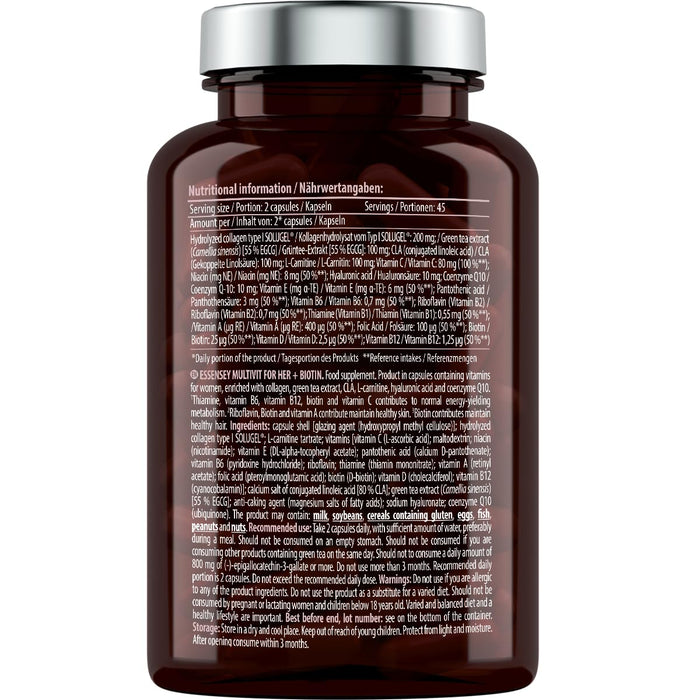 Multivit for Her + Biotin - 90 caps - Health and Wellbeing at MySupplementShop by Essensey