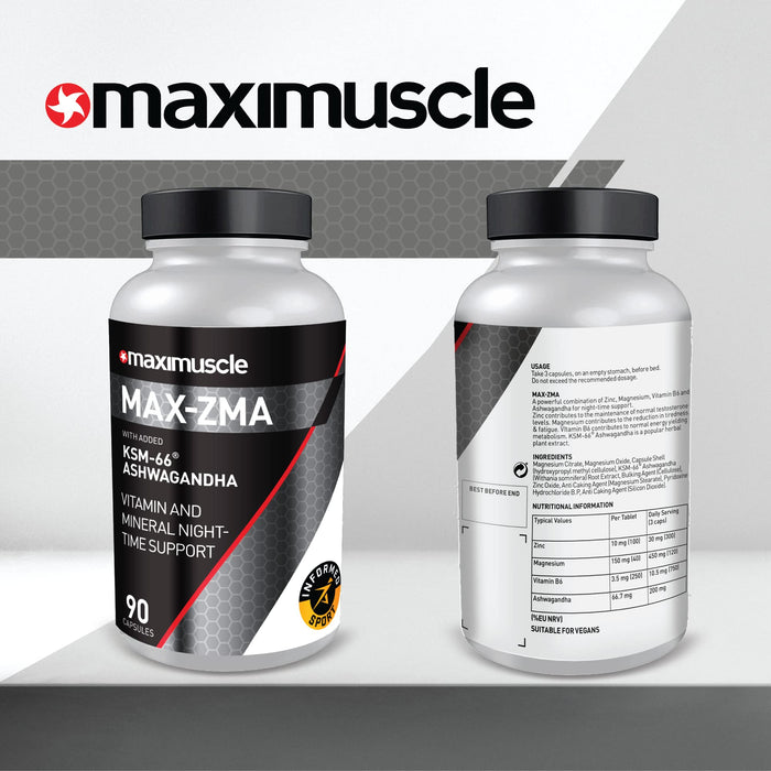 Maxi Nutrition ZMA 90 Capsules - Testosterone Boosters at MySupplementShop by Maxi Nutrition