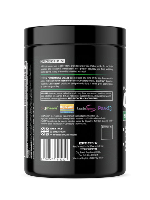 Efectiv Nutrition Performance Greens 390g - Herbal Supplement at MySupplementShop by Efectiv Nutrition