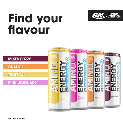 Optimum Nutrition Amino Energy + Electrolyte RTD 24x250ml - Diet Shakes at MySupplementShop by Optimum Nutrition