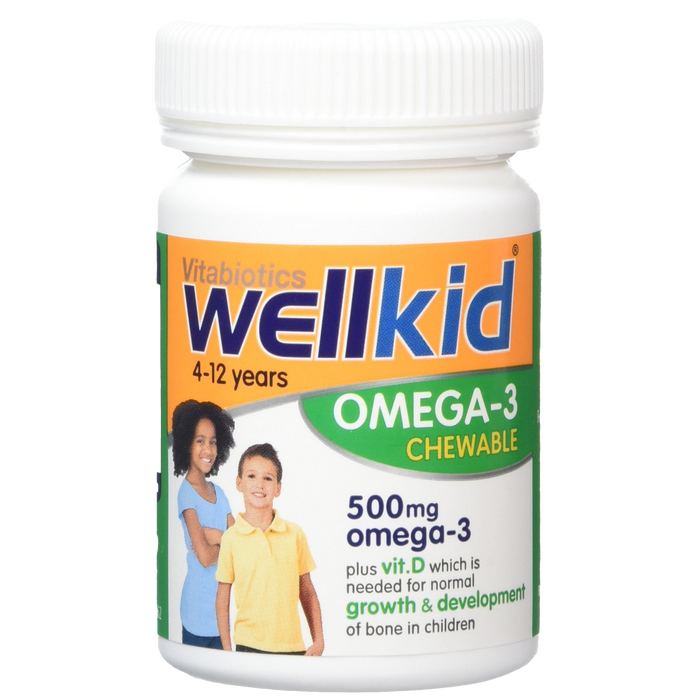 Vitabiotics WellKid Omega 3 Chewable Natural Jaffa Orange Flavour 4-12 Years Chewable 60 Capsules