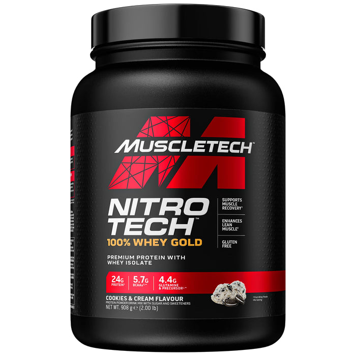 MuscleTech Nitro-Tech 100% Whey Gold, Cookies & Cream 908g - Protein at MySupplementShop by MuscleTech