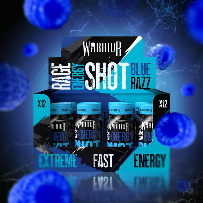 Rage Energy Shot, Blue Razz - 12 x 60 ml. - Pre & Post Workout at MySupplementShop by Warrior