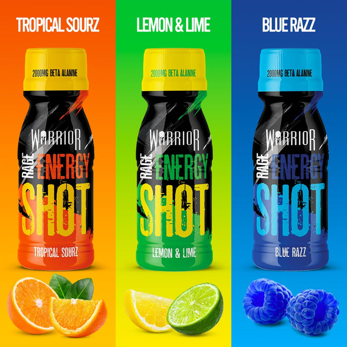 Rage Energy Shot, Lemon & Lime - 12 x 60 ml. - Pre & Post Workout at MySupplementShop by Warrior
