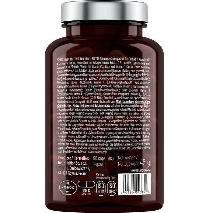 Multivit for Her + Biotin - 90 caps - Health and Wellbeing at MySupplementShop by Essensey