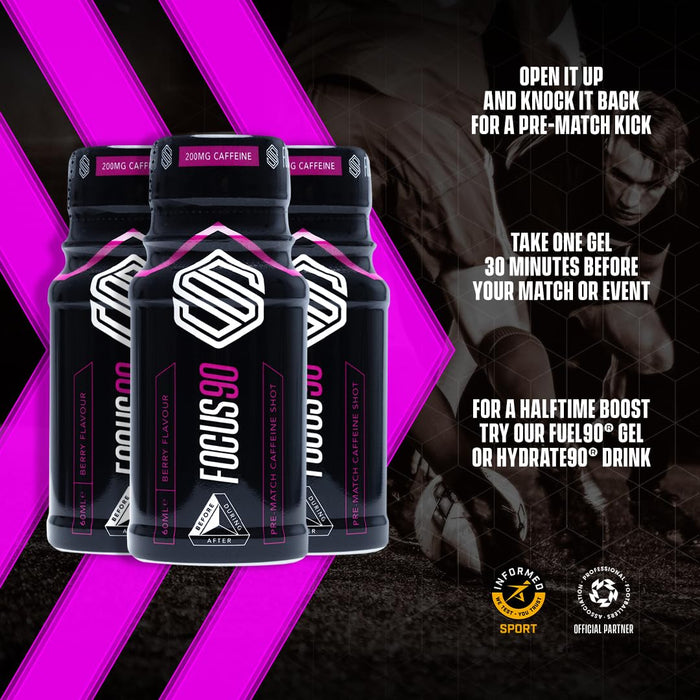 Soccer Supplement Focus Shot Caffeinated Drink 12x60ml Mixed Berry - Sports Supplements at MySupplementShop by Soccer Supplement