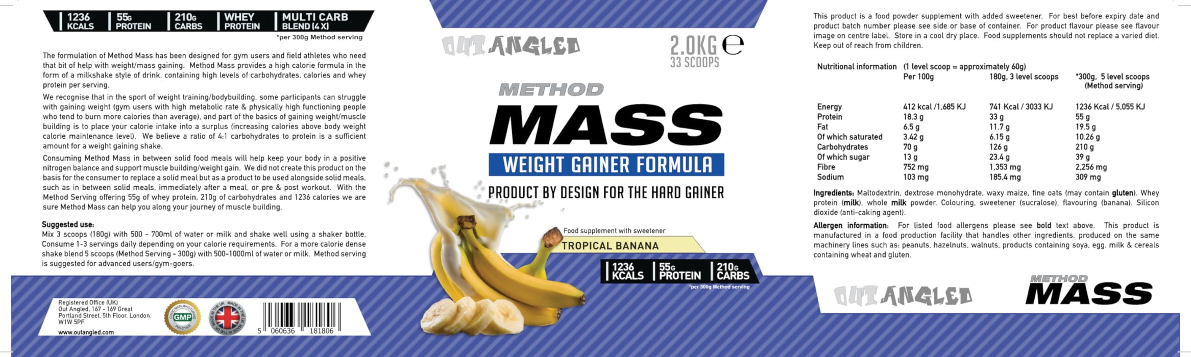 Outangled Method Mass 2kg - Protein Blends at MySupplementShop by OUT ANGLED