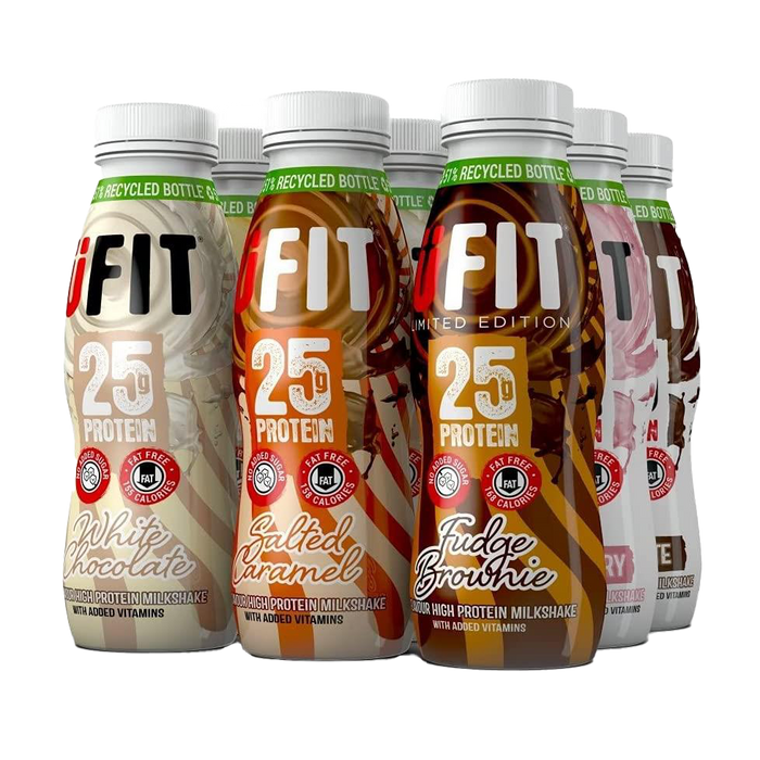 UFIT 25g Protein Drink 10 x 330ml - High Protein, Low Sugar, Fat-Free Nutrition with Added Vitamins