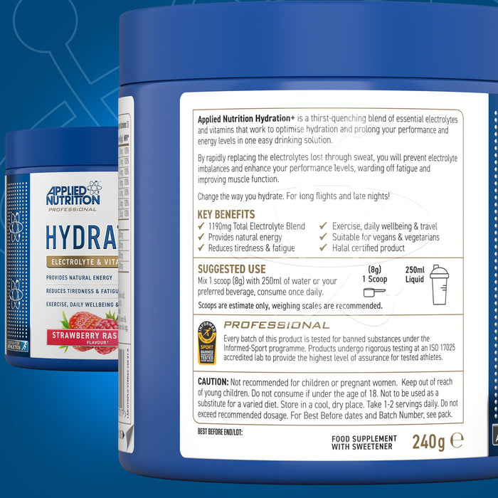 Applied Nutrition Hydration+ 240g - Sports & Energy Drink Mixes at MySupplementShop by Applied Nutrition