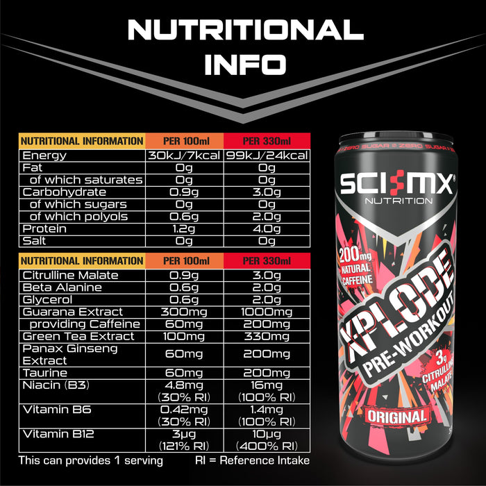 SCI-MX X-PLODE Pre-Workout Energy Drink 12x330ml - Diet Shakes at MySupplementShop by SCI-MX